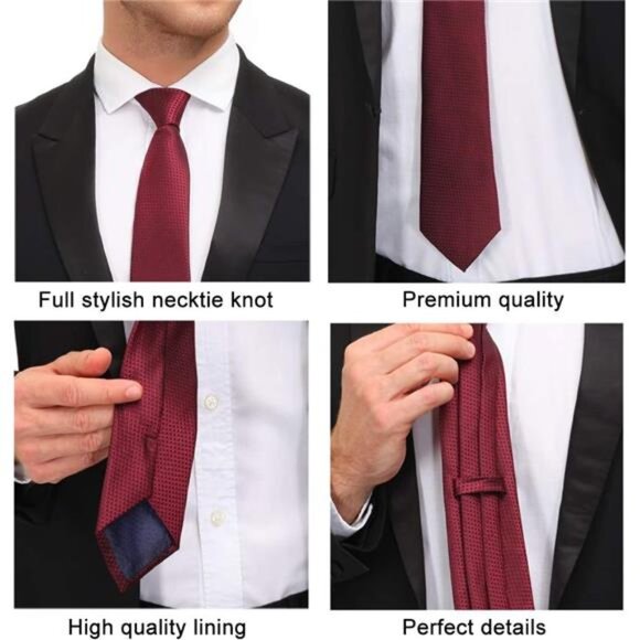 Men's Necktie Classic Silk Tie Woven Jacquard Neck Ties 6 PCS - Picture 7 of 8